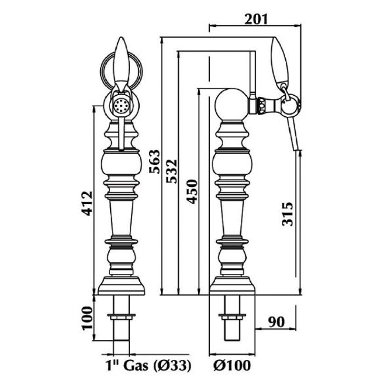 Celine - 1T Chrome Draught Beer Tower